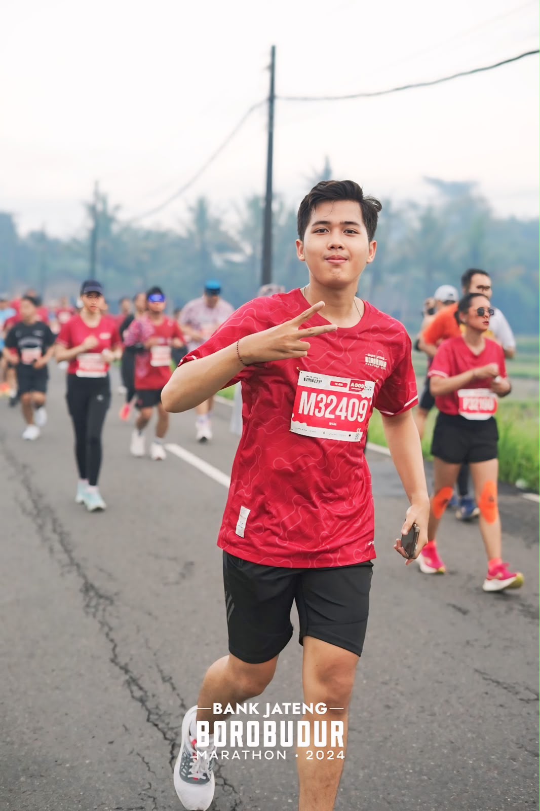 Reyhan berlari di Bank Jateng Borobudur Marathon 2024
